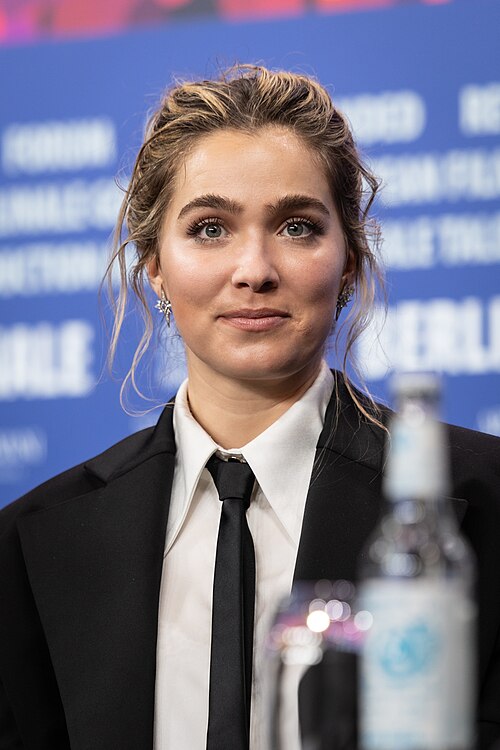 Actress Haley Lu Richardson at the press conference for the film Good Luck, Have Fun, Don't Die at the 2026 Berlin International Film Festival