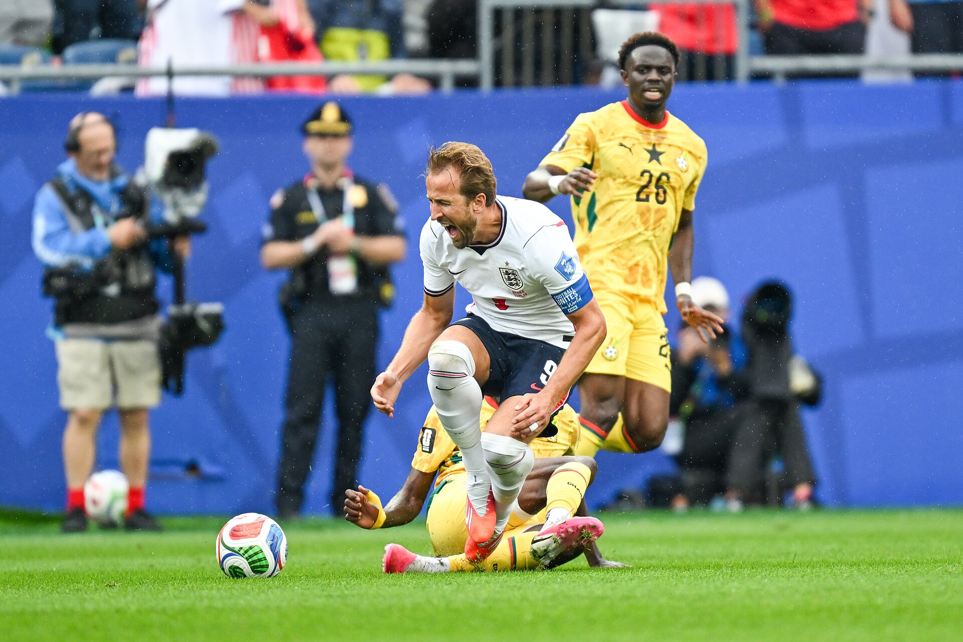 FOXBOROUGH, UNITED STATES - June 23: Harry Kane #9 of Eng;and during the FIFA World Cup 2026 Group L match between England and Ghana on June 23, 2026 Boston Stadium , Foxborough, Massachusetts