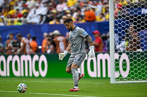 EAST RUTHERFORD, UNITED STATES - June 25: Goalkeeper Hernan Galindez #1 of Ecuador during the FIFA World Cup 2026 Group E match between Ecuador  and  Germany on June 25, 2026 MetLife Stadium, East Rutherford, New Jersey
