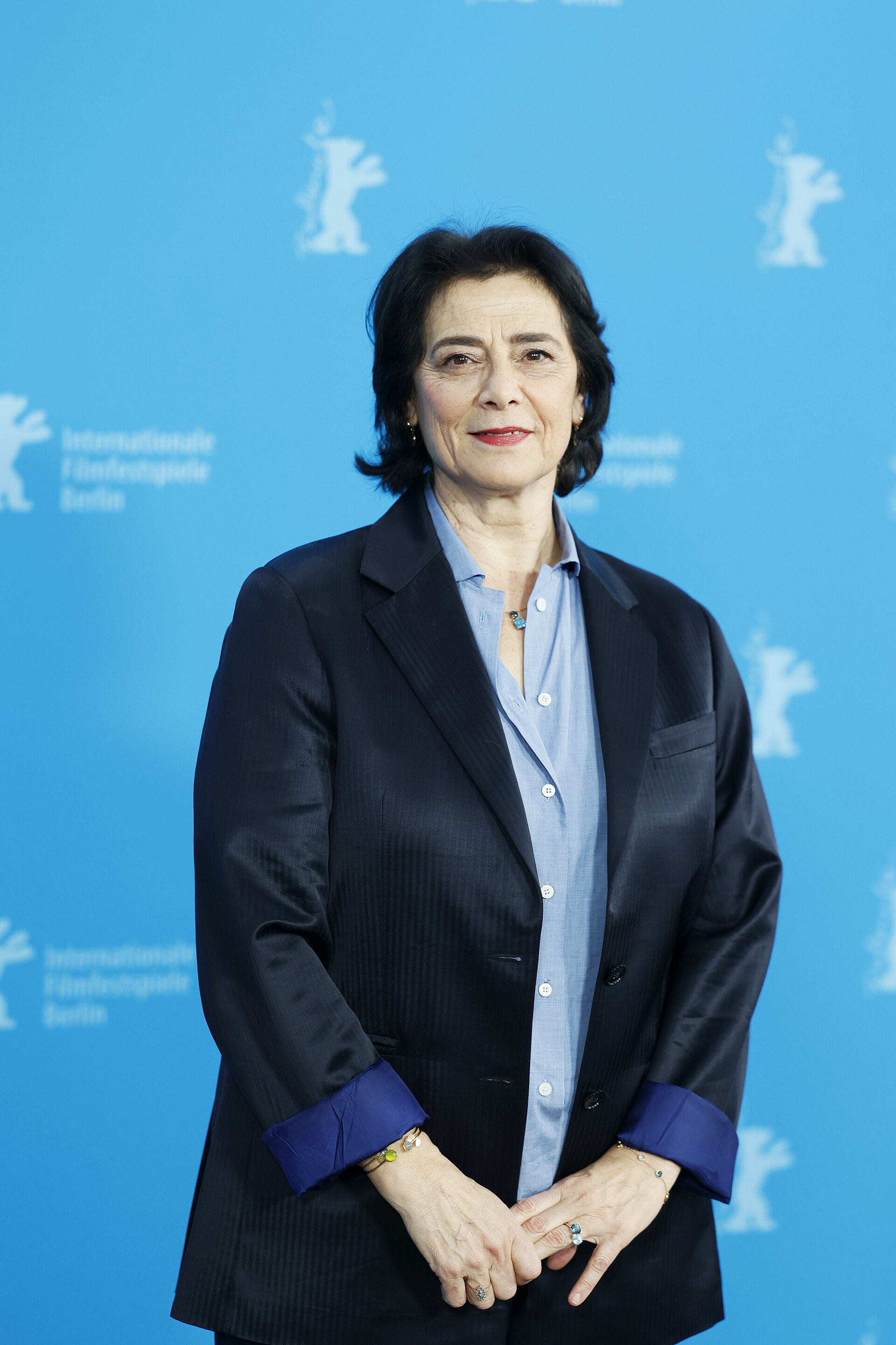 Hiam Abbass pose at the "À Voix Basse" (In A Whisper) photocall at Berlinale 2026 in Berlin, Germany