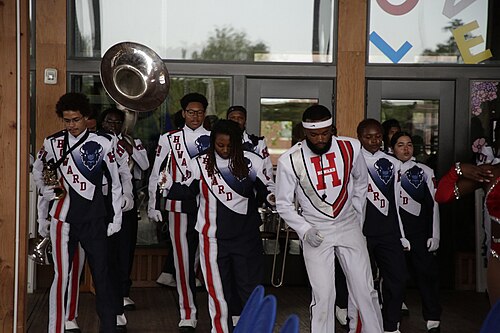 The Howard marching band performing in Washington DC at the CBC ALC54 2026