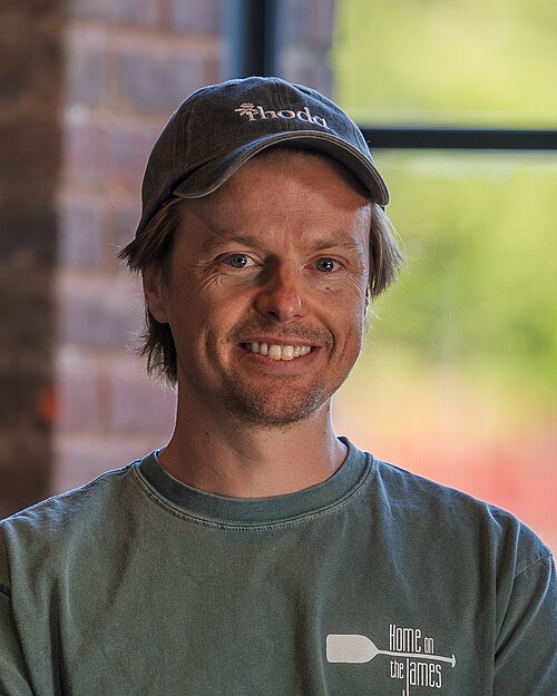 Filmmaker, whitewater paddler, and videographer Hunter Davis after a screening of his short film Home on the James at Dominion Energy Riverrock May 15, 2026