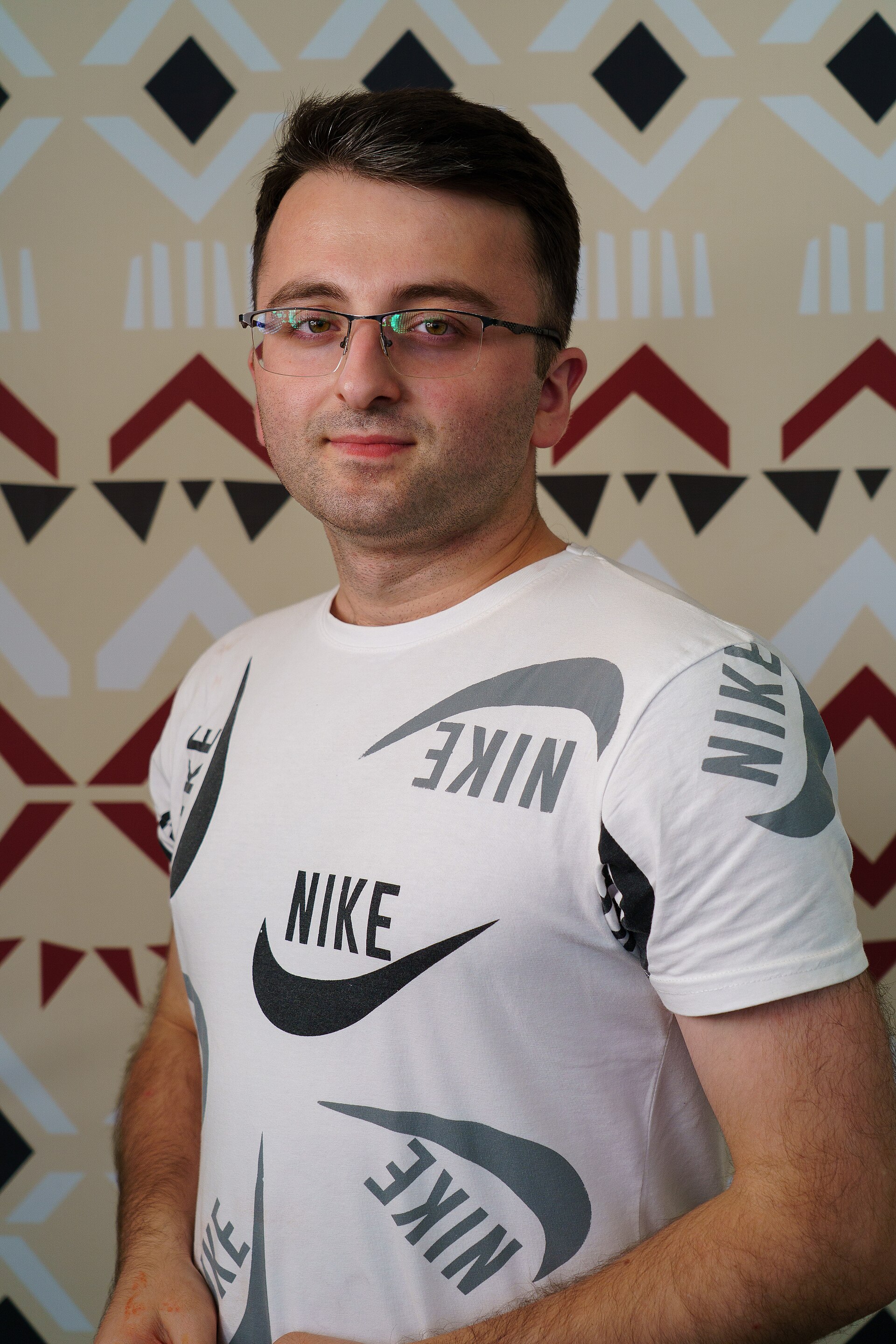 Iakob Makharadze portrait at Wikimania 2025 WikiPortraits Studio