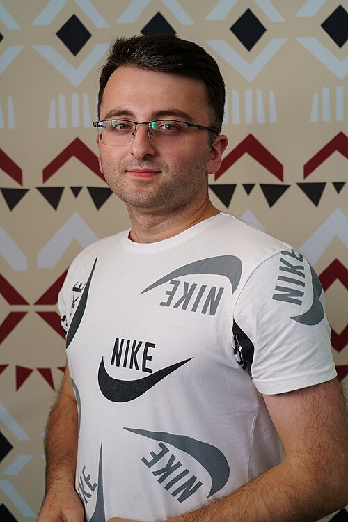 Iakob Makharadze portrait at Wikimania 2025 WikiPortraits Studio