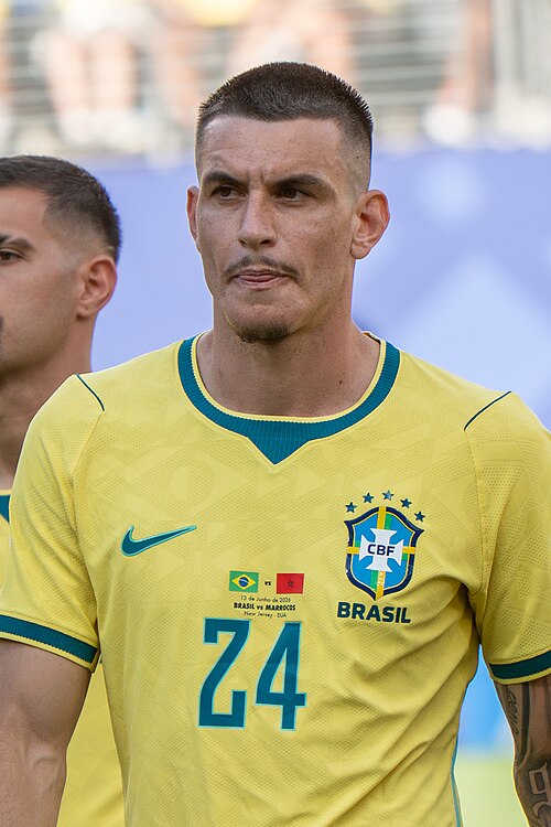 Roger Ibañez during Brazil v Morocco on 13 June 2026 at the 2026 FIFA World Cup at NY/NJ Stadium in East Rutherford, NJ