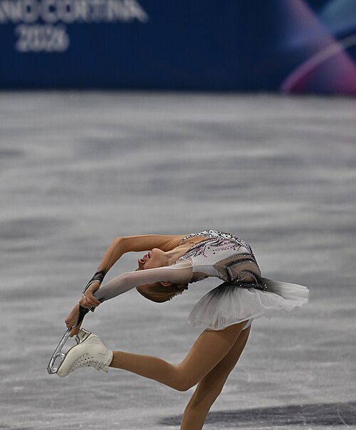 MILAN, ITALY - 19 FEBRUARY 2026: Iida KARHUNEN of Finland compete during the Figure Skating Women Single Skating Free Skating at the Olympic Winter Games Milano Cortina 2026 Milano Ice Skating Arena on February 19, 2026 in Milan, Italy
