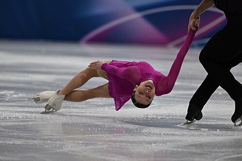 MILAN, ITALY - 06 FEBRUARY 2026: Ioulia Chtchetinina and Michal Wozniak of Poland compete during the Figure Skating Team Event Pair Skating Short Program at the Olympic Winter Games Milano Cortina 2026  Milano Ice Skating Arena on February 06, 2026 in Milan, Italy