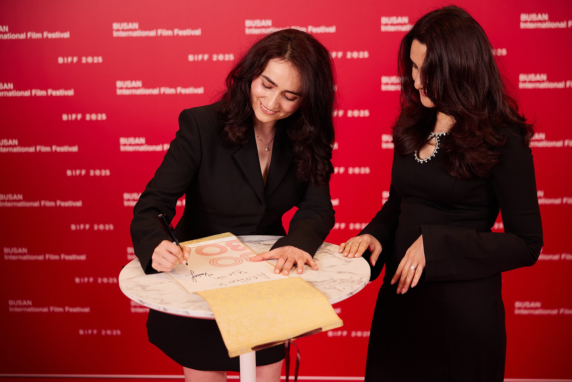 Isabelle Kalandar (left), director, at the 30th Busan International Film Festival in Busan, South Korea in 2025