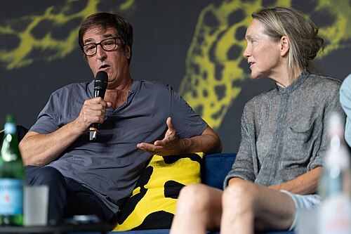 Isabelle Stever and Uwe Schott at the Q&A for I Rarely Wake Up Dreaming at the 2026 Locarno Film Festival