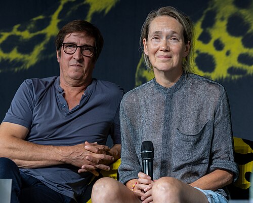 Isabelle Stever and Uwe Schott at the Q&A for I Rarely Wake Up Dreaming at the 2026 Locarno Film Festival