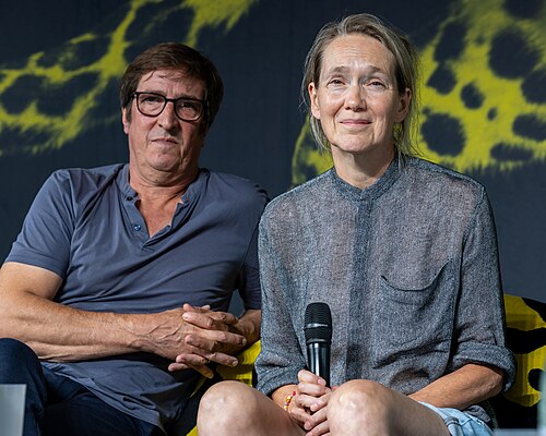 Isabelle Stever and Uwe Schott at the Q&A for I Rarely Wake Up Dreaming at the 2026 Locarno Film Festival