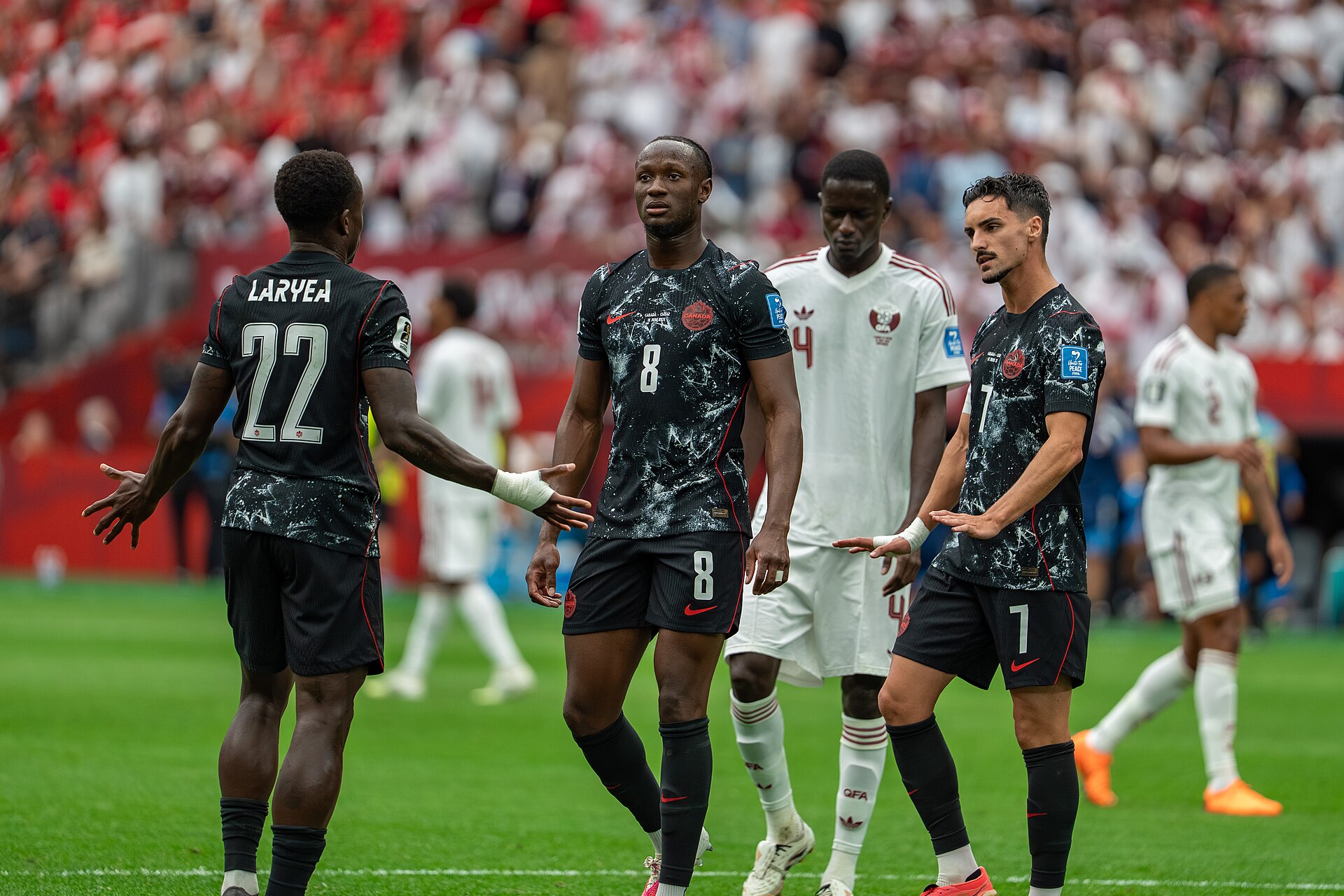 Ismaël Kone during Canada v Qatar on 18 June 2026 at the 2026 FIFA World Cup
