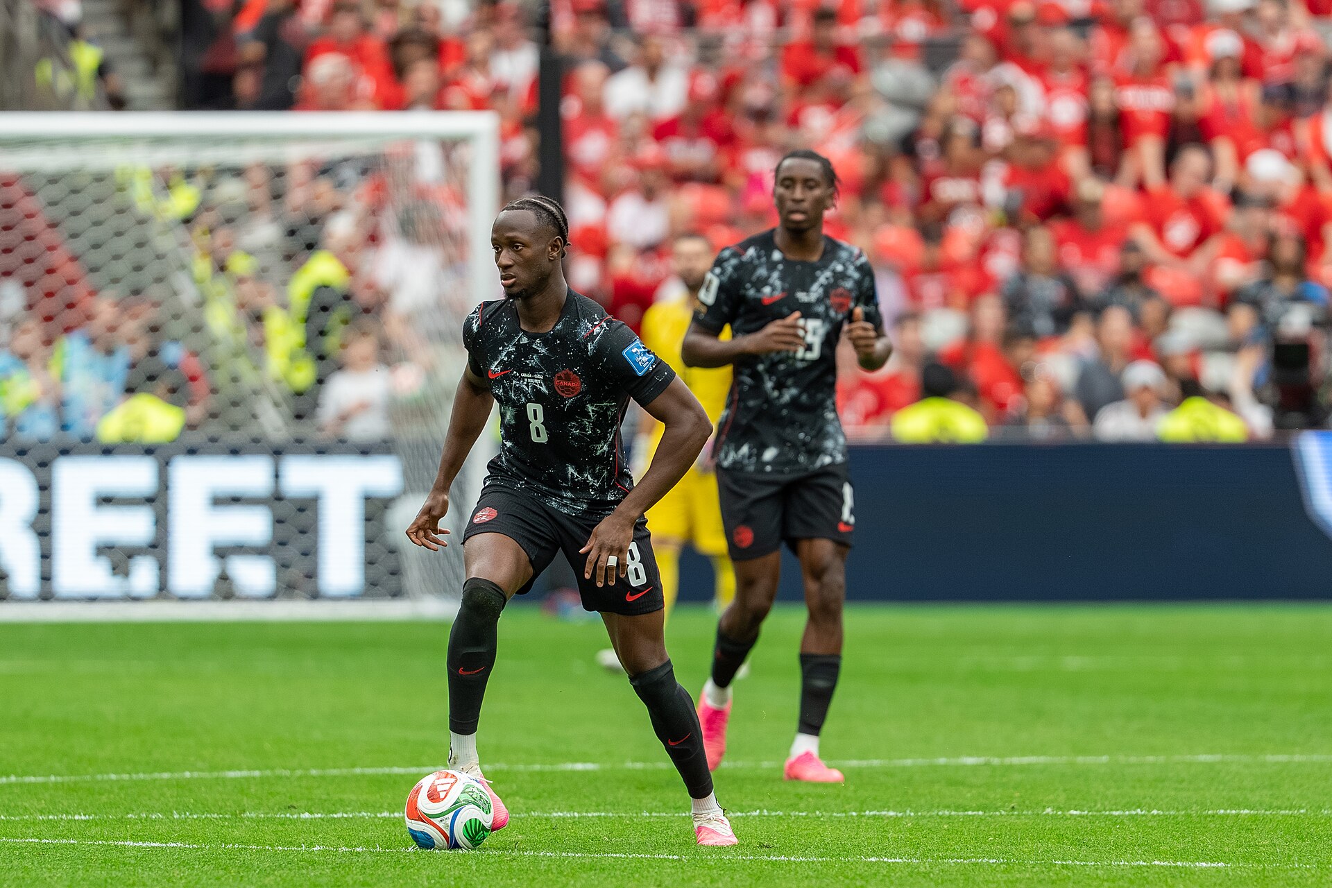 Ismaël Kone during Canada v Qatar on 18 June 2026 at the 2026 FIFA World Cup