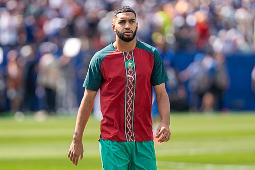 Ismael Saibari during France v Morocco at the 2026 FIFA World Cup