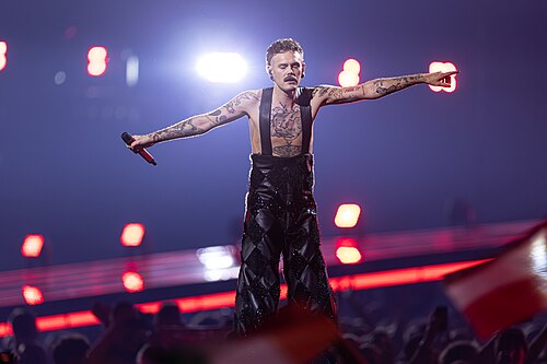 JONAS LOVV performing  YA YA YA, representing Norway in the 2nd Semi Final of the 2026 Eurovision Song Contest in Vienna