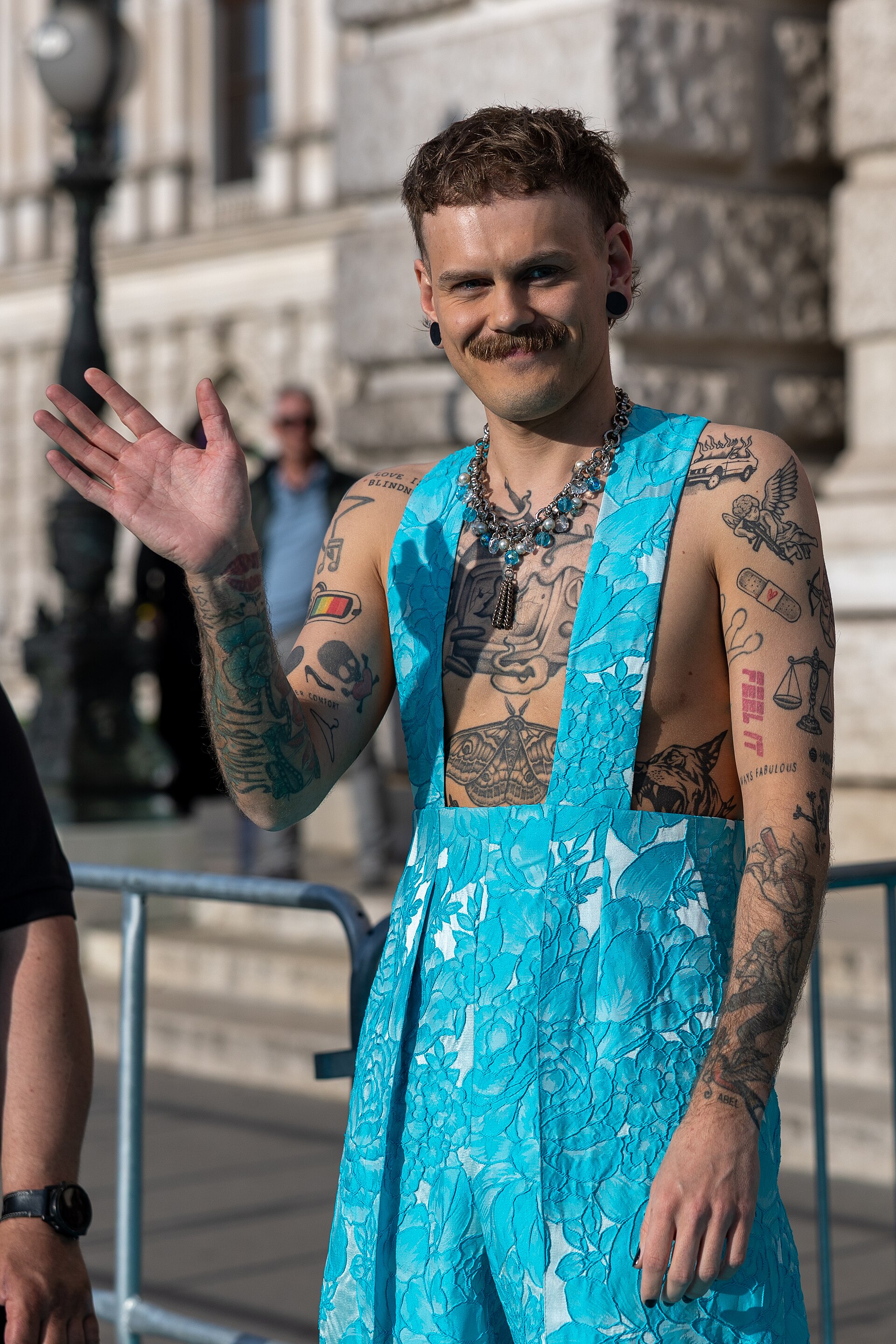 JONAS LOVV representing Norway on the Turquoise Carpet at the 2026 Eurovision Song Contest in Vienna