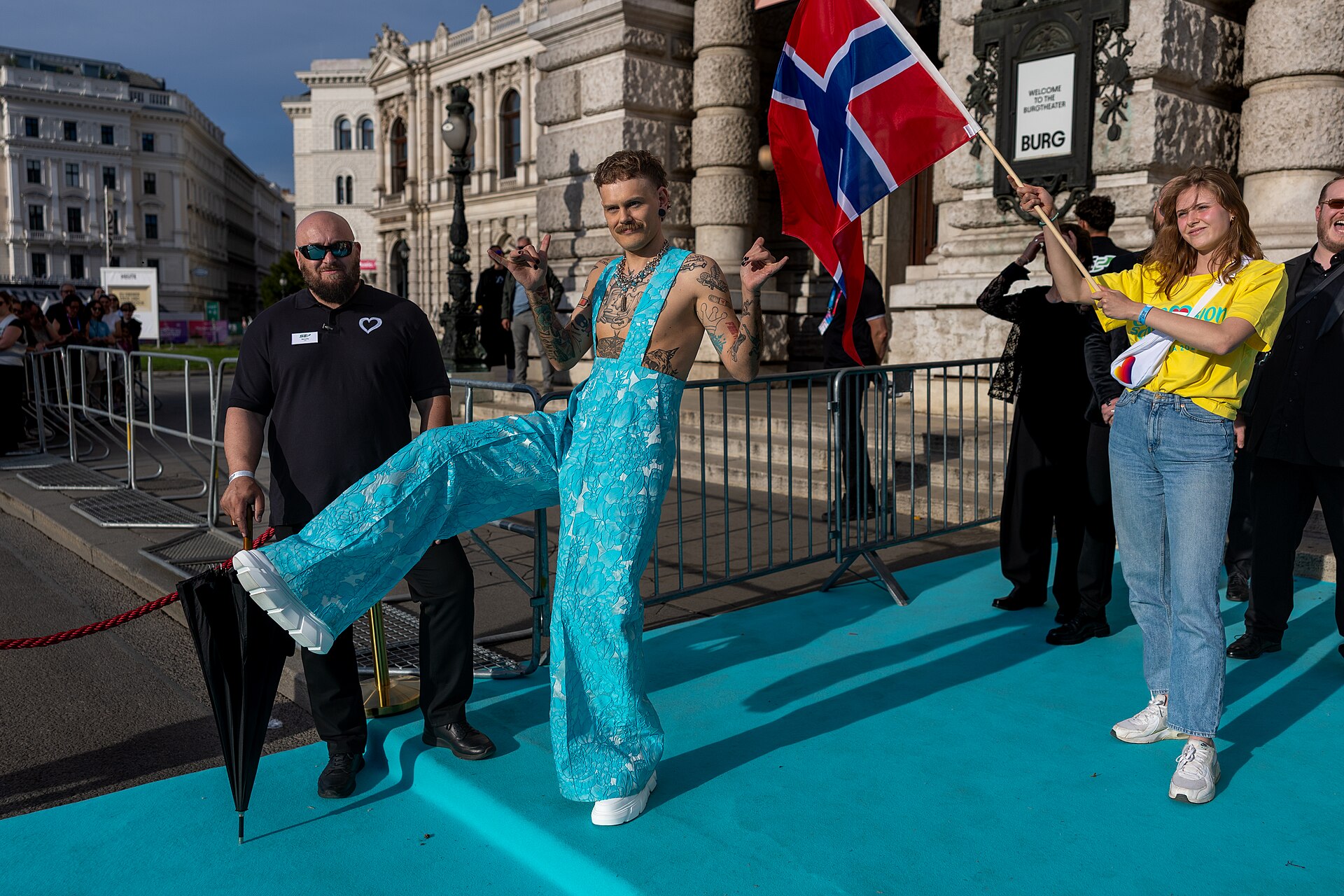 JONAS LOVV representing Norway on the Turquoise Carpet at the 2026 Eurovision Song Contest in Vienna