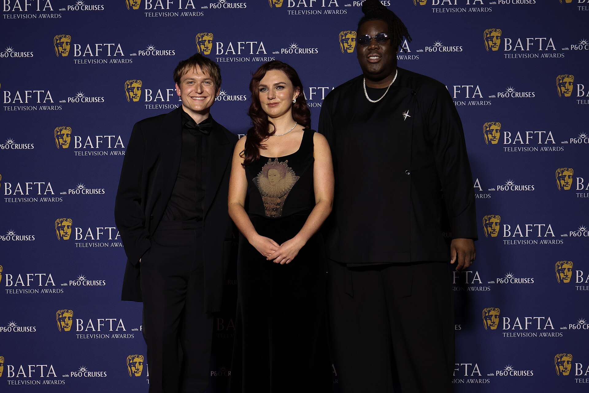 Jack Shep, Ania Magliono & Hammed Animashaun who presented a BAFTA TV Award, May 26
