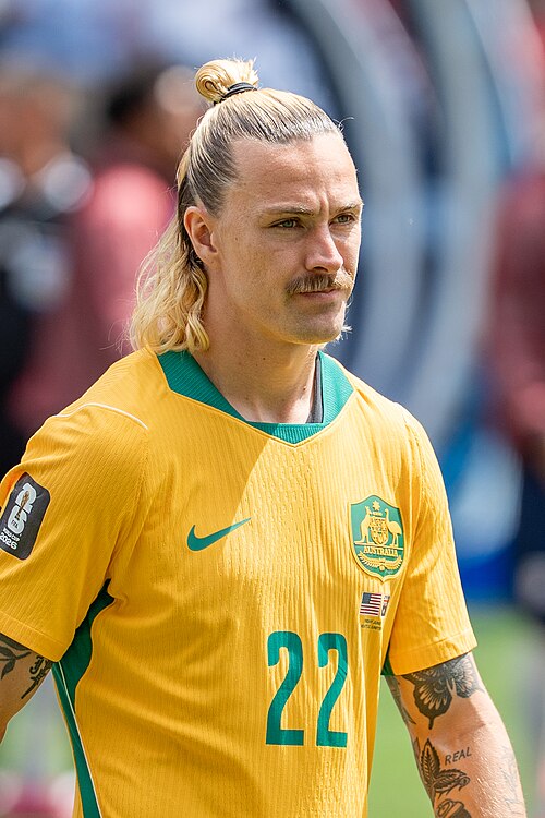 Jackson Irvine during United States v Australia on 19 June 2026 at the 2026 FIFA World Cup