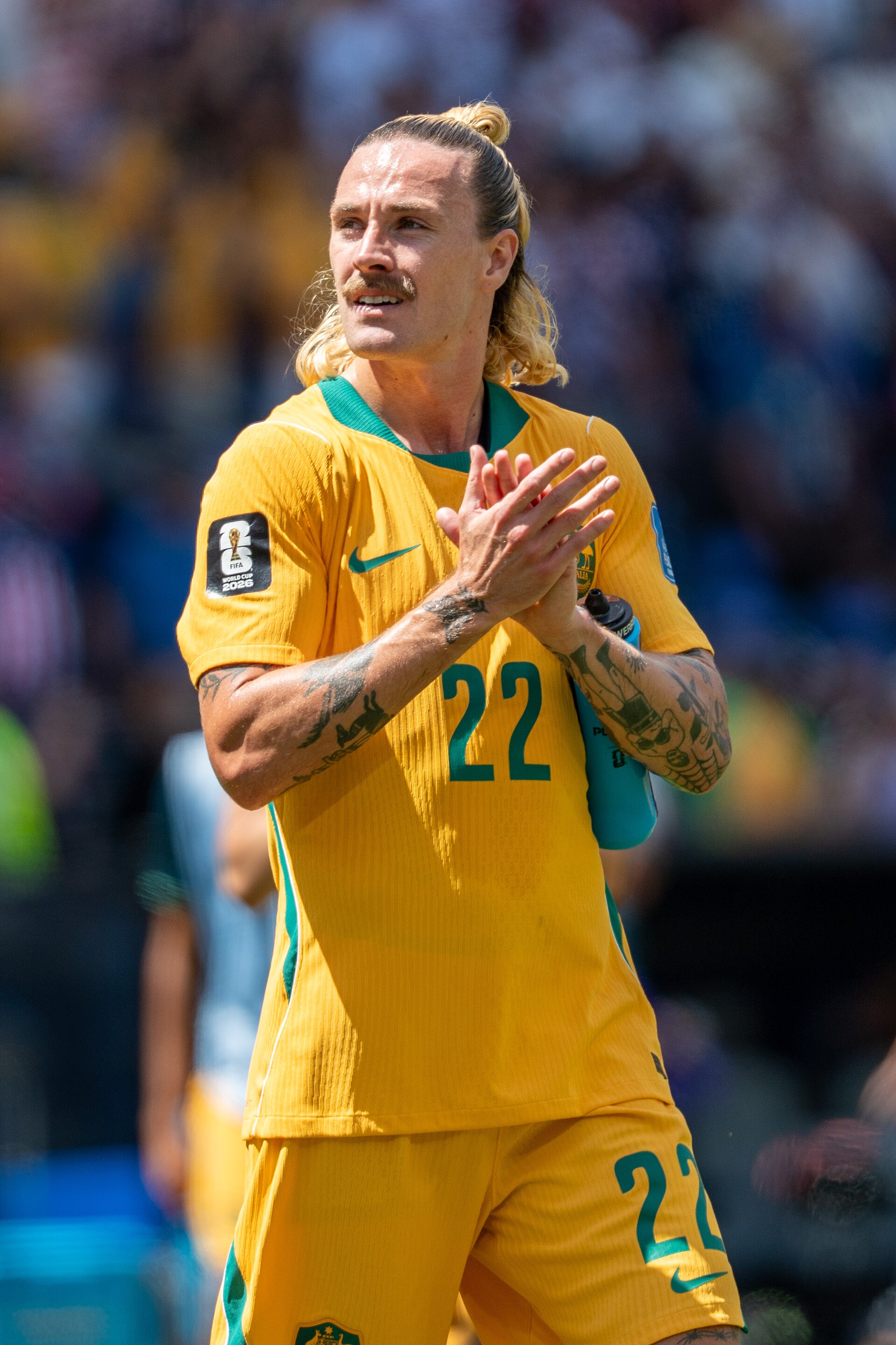 Jackson Irvine during United States v Australia on 19 June 2026 at the 2026 FIFA World Cup