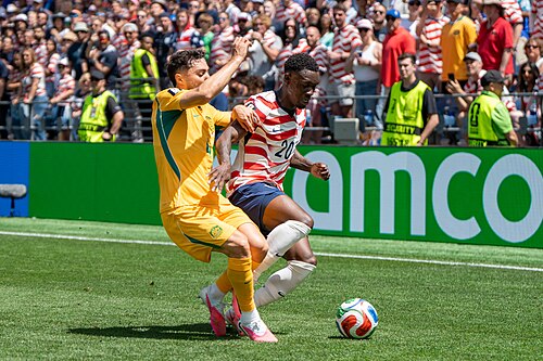 Jacob Italiano Folarin Balogun during United States v Australia on 19 June 2026 at the 2026 FIFA World Cup