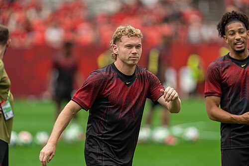 Jacob Shaffelburg during Canada v Qatar on 18 June 2026 at the 2026 FIFA World Cup