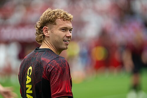 Jacob Shaffelburg during Canada v Qatar on 18 June 2026 at the 2026 FIFA World Cup