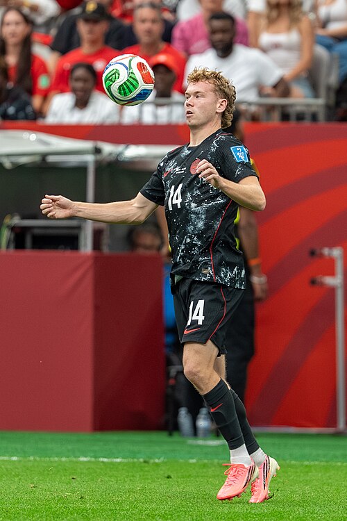 Jacob Shaffelburg during Canada v Qatar on 18 June 2026 at the 2026 FIFA World Cup