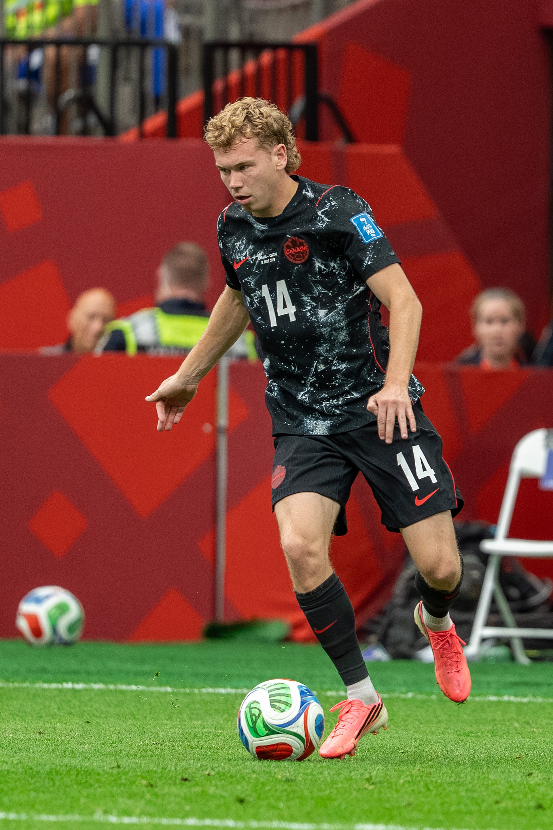 Jacob Shaffelburg during Canada v Qatar on 18 June 2026 at the 2026 FIFA World Cup