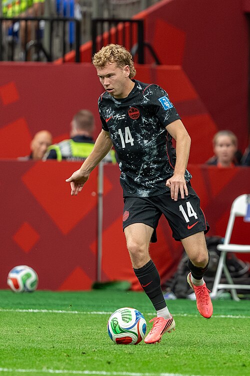 Jacob Shaffelburg during Canada v Qatar on 18 June 2026 at the 2026 FIFA World Cup
