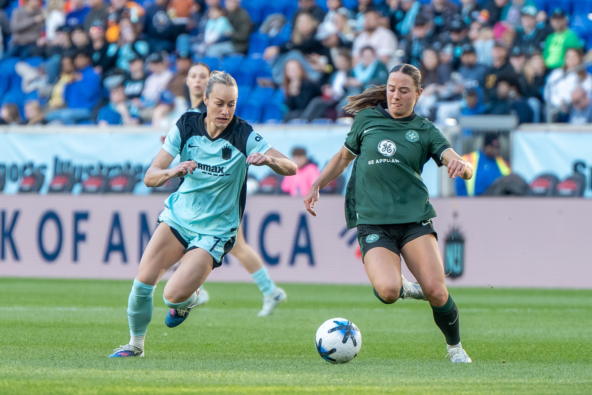 Jaelin Howell Katie O'Kane during Gotham FC v Racing Louisville on May 3, 2026