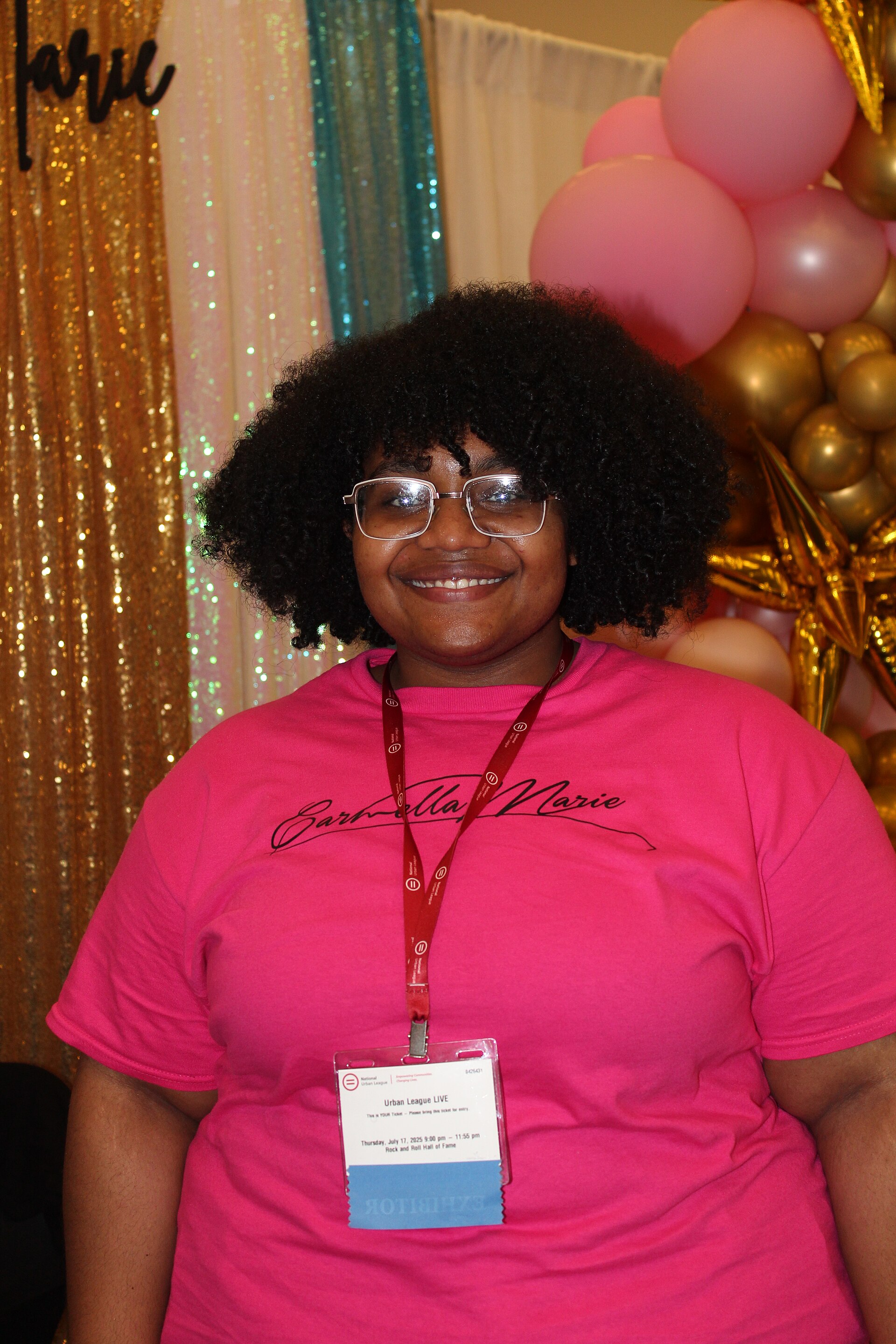 Jaiden Idley , Main Manager at Haircare & Juice Bar, at the 2025 National Urban League Conference.