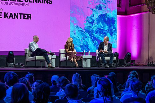 (L-R) Jake Kanter, Katherine Jenkins & Piers Morgan in conversation at the SXSW London festival hosted in London, England during June 2026.