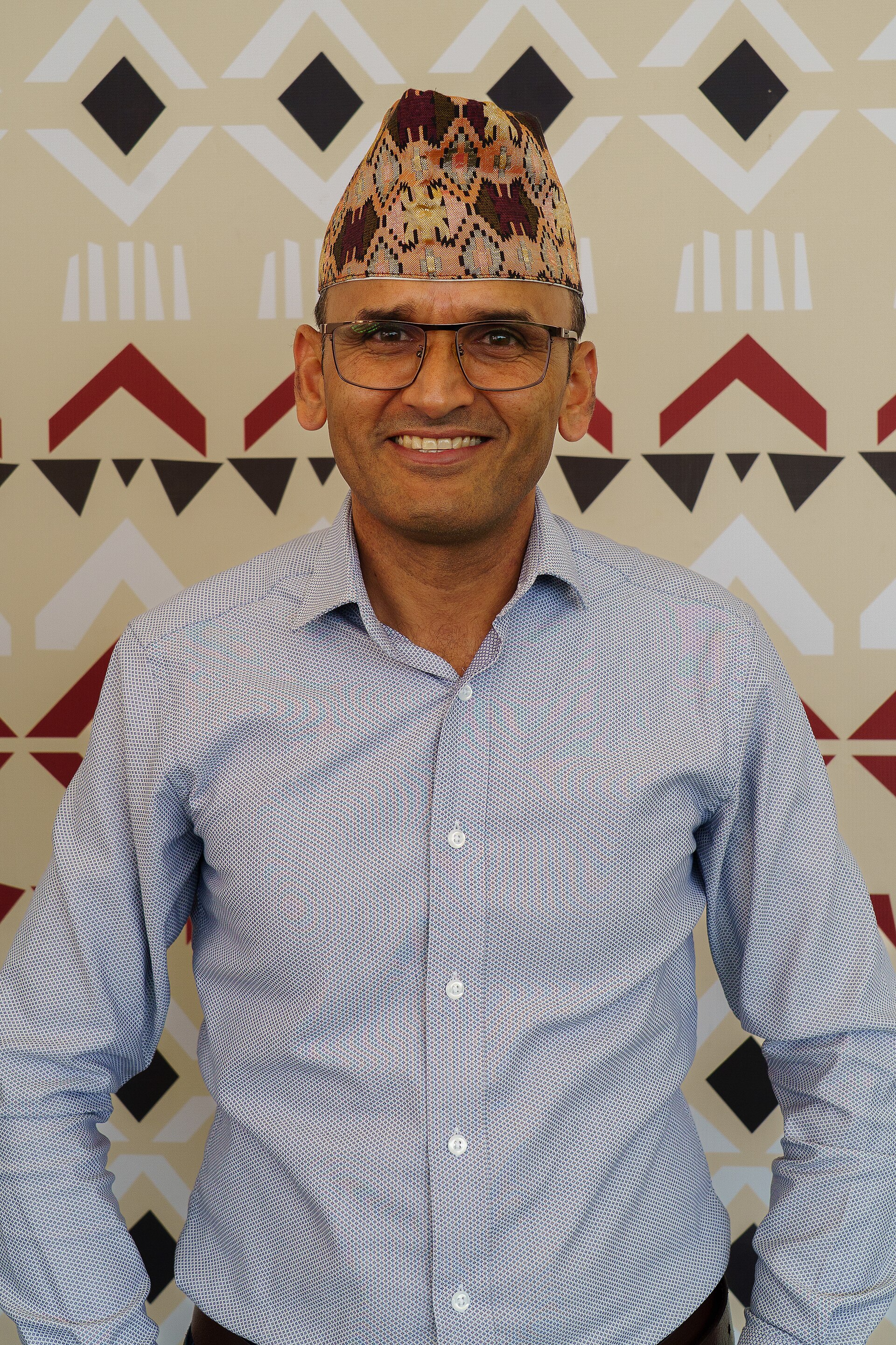 Janak Bhatta portrait at Wikimania 2025 WikiPortraits Studio