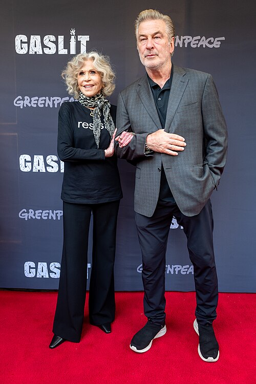 Jane Fonda and Alec Baldwin attend the NY premiere of "Gaslit" at IFC Center