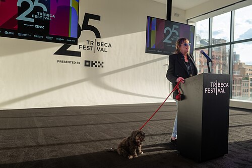 Jane Rosenthal Speaking to the Press at Tribeca 25th