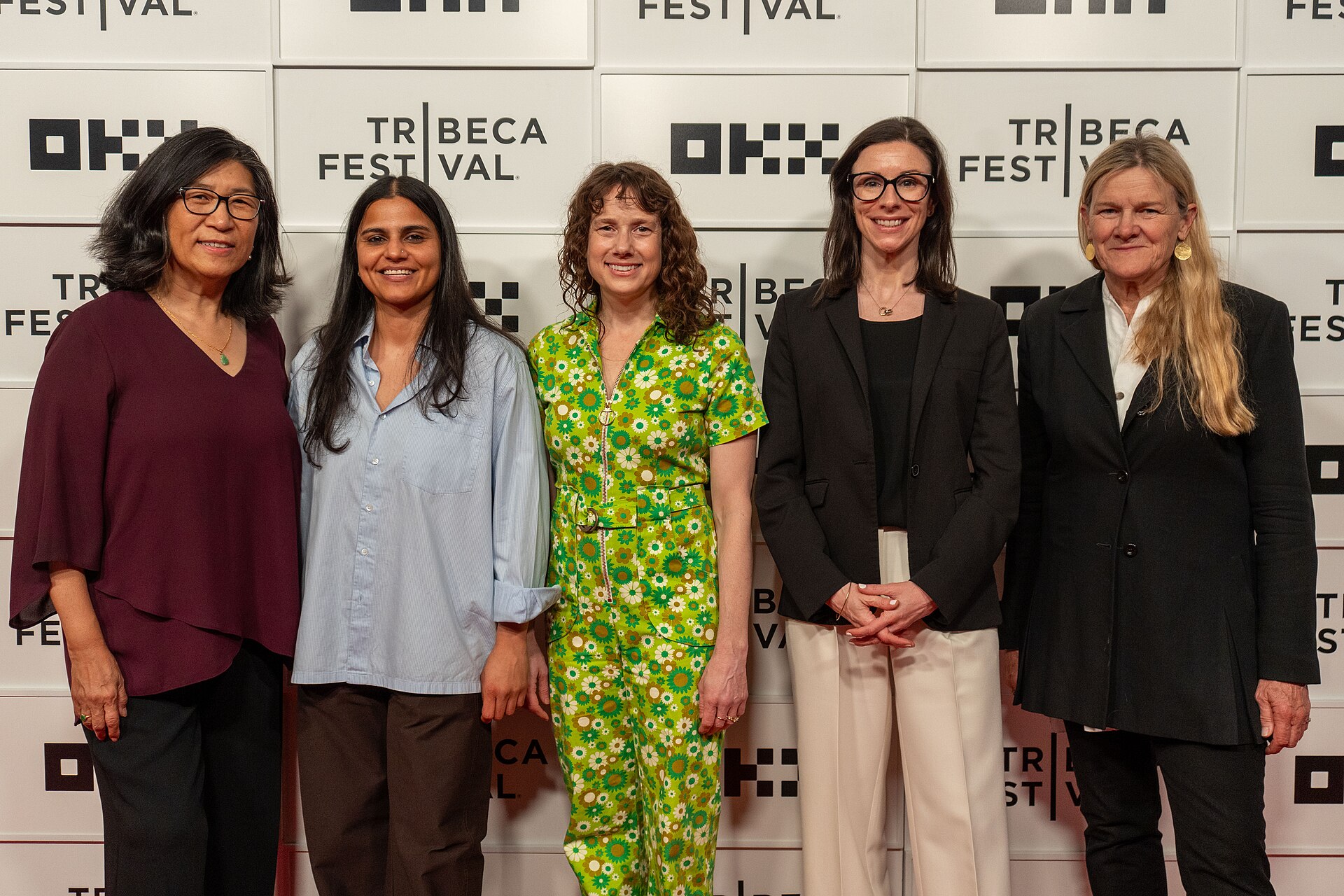 Jean Tsien, Karishma Dube, Kate Marks, Meredith Shea, and Ellen Kuras at the 25th Tribeca Festival in New York City.