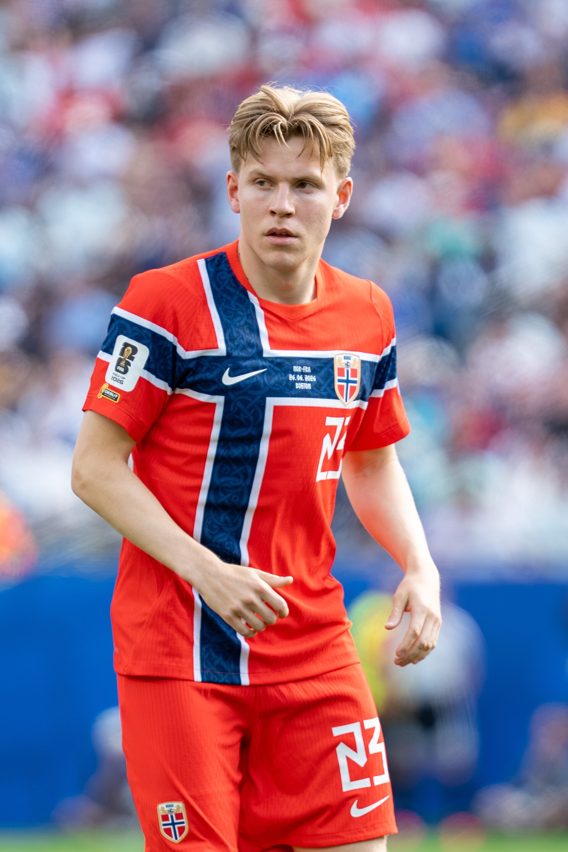 Jens Petter Hauge during France v Norway on 26 June 2026 at the 2026 FIFA World Cup