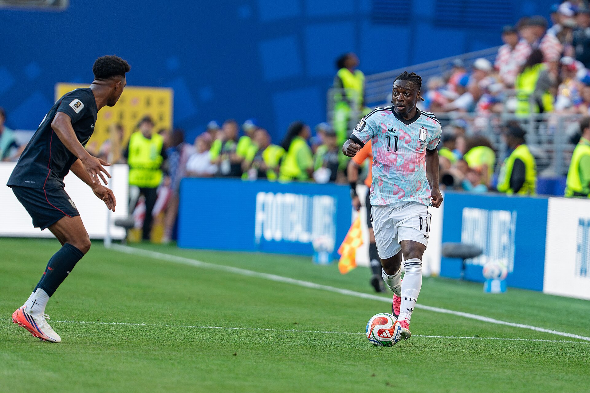 Jeremy Doku during Belgium v United States at the 2026 FIFA World Cup