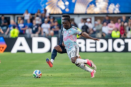 Jeremy Doku during Belgium v United States at the 2026 FIFA World Cup