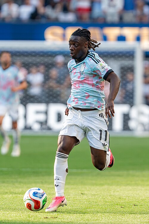 Jeremy Doku during Belgium v United States at the 2026 FIFA World Cup