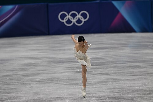 MILAN, ITALY - 19 FEBRUARY 2026: Jia SHIN of South Korea compete during the Figure Skating Women Single Skating Free Skating at the Olympic Winter Games Milano Cortina 2026 Milano Ice Skating Arena on February 19, 2026 in Milan, Italy