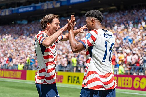 Joe Scally Alex Freeman during United States v Australia on 19 June 2026 at the 2026 FIFA World Cup