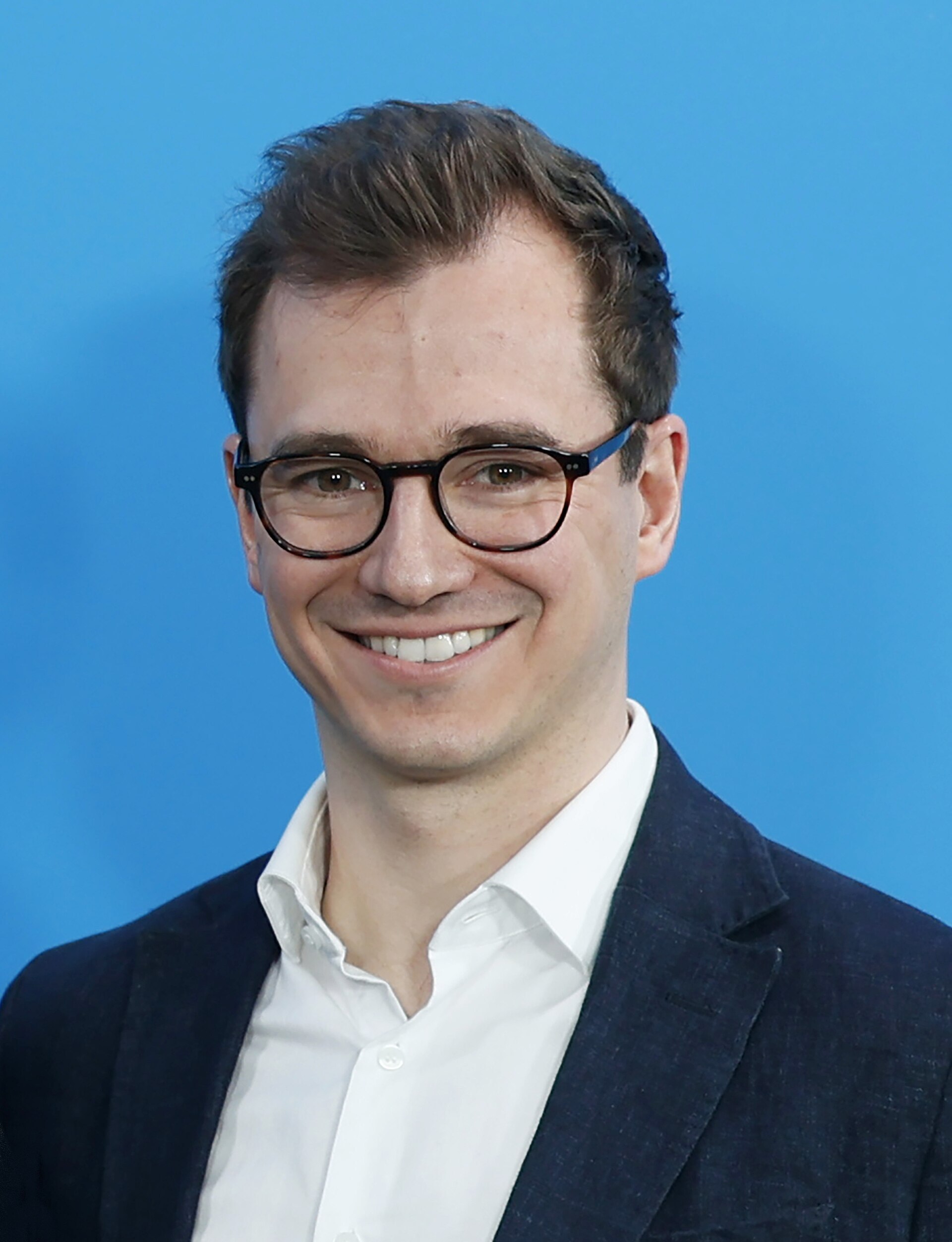 Johannes Schubert pose at the "Rose" photocall at Berlinale 2026 in Berlin, Germany