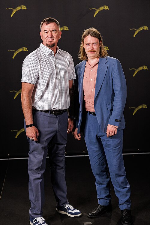 John P.W. Jones and Caleb Landry Jones attend "Down the Arm of God" photocall during the 79th Locarno Film Festival on August 12, 2026 in Locarno, Switzerland.