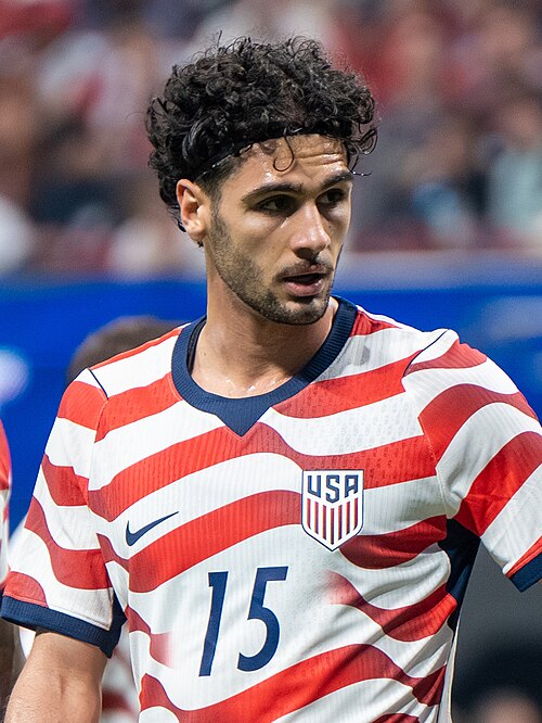 Johnny Cardoso during USMNT v Belgium on March 28 2026 at Mercedes-Benz Stadium in Atlanta, Georgia