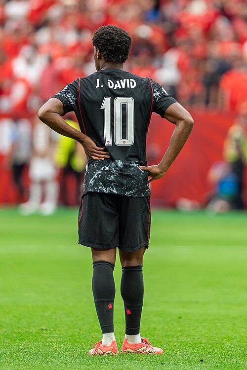 Jonathan David during Canada v Qatar on 18 June 2026 at the 2026 FIFA World Cup