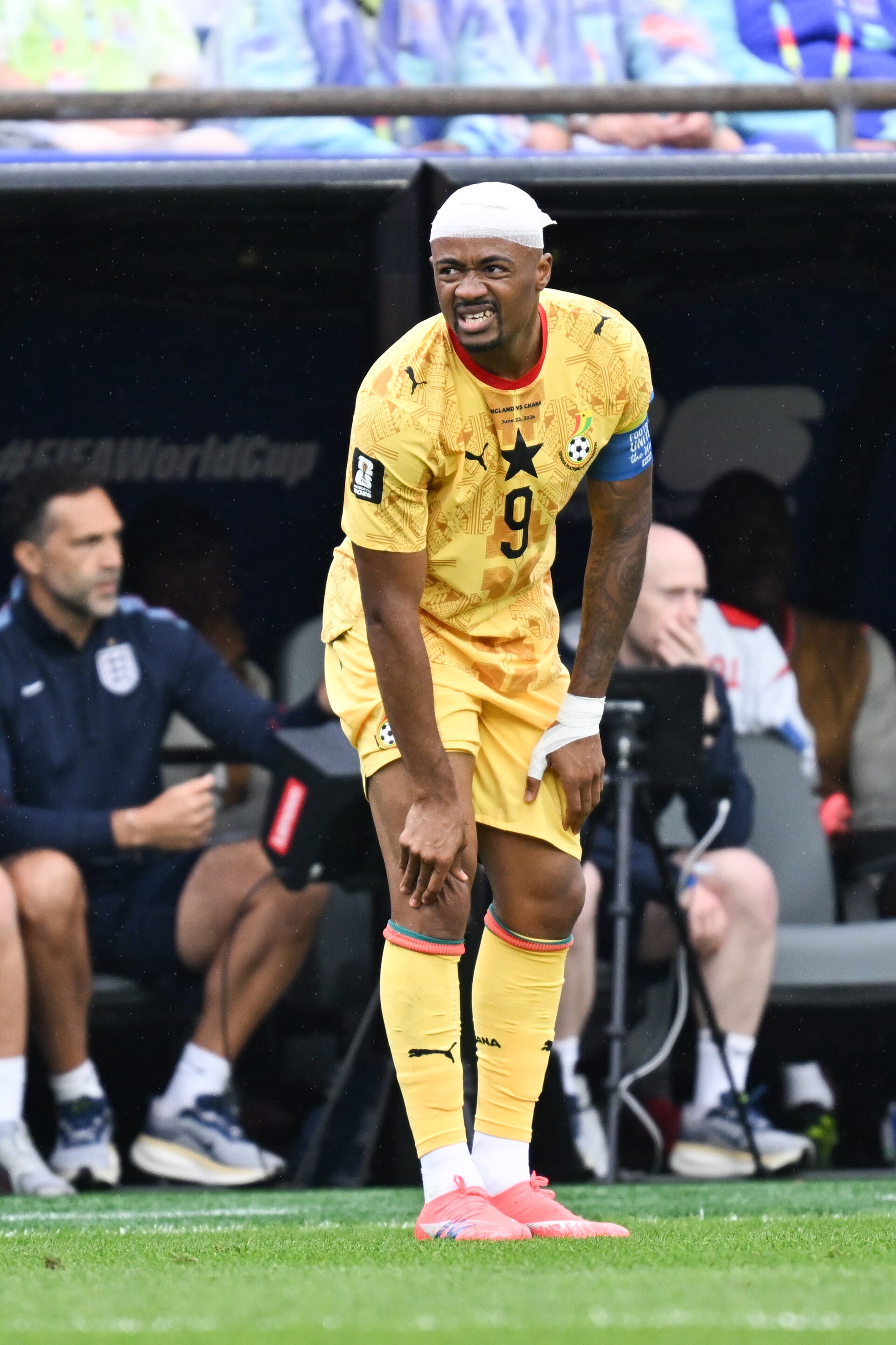 FOXBOROUGH, UNITED STATES - June 23: Jordan Ayew #9 of Ghana during the FIFA World Cup 2026 Group L match between England and Ghana on June 23, 2026 Boston Stadium , Foxborough, Massachusetts