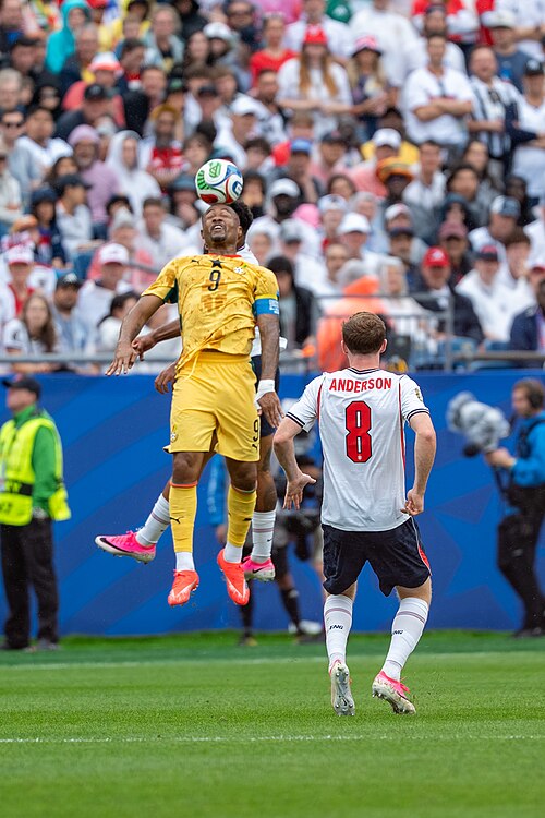 Jordan Ayew during England v Ghana on 23 June 2026 at the 2026 FIFA World Cup