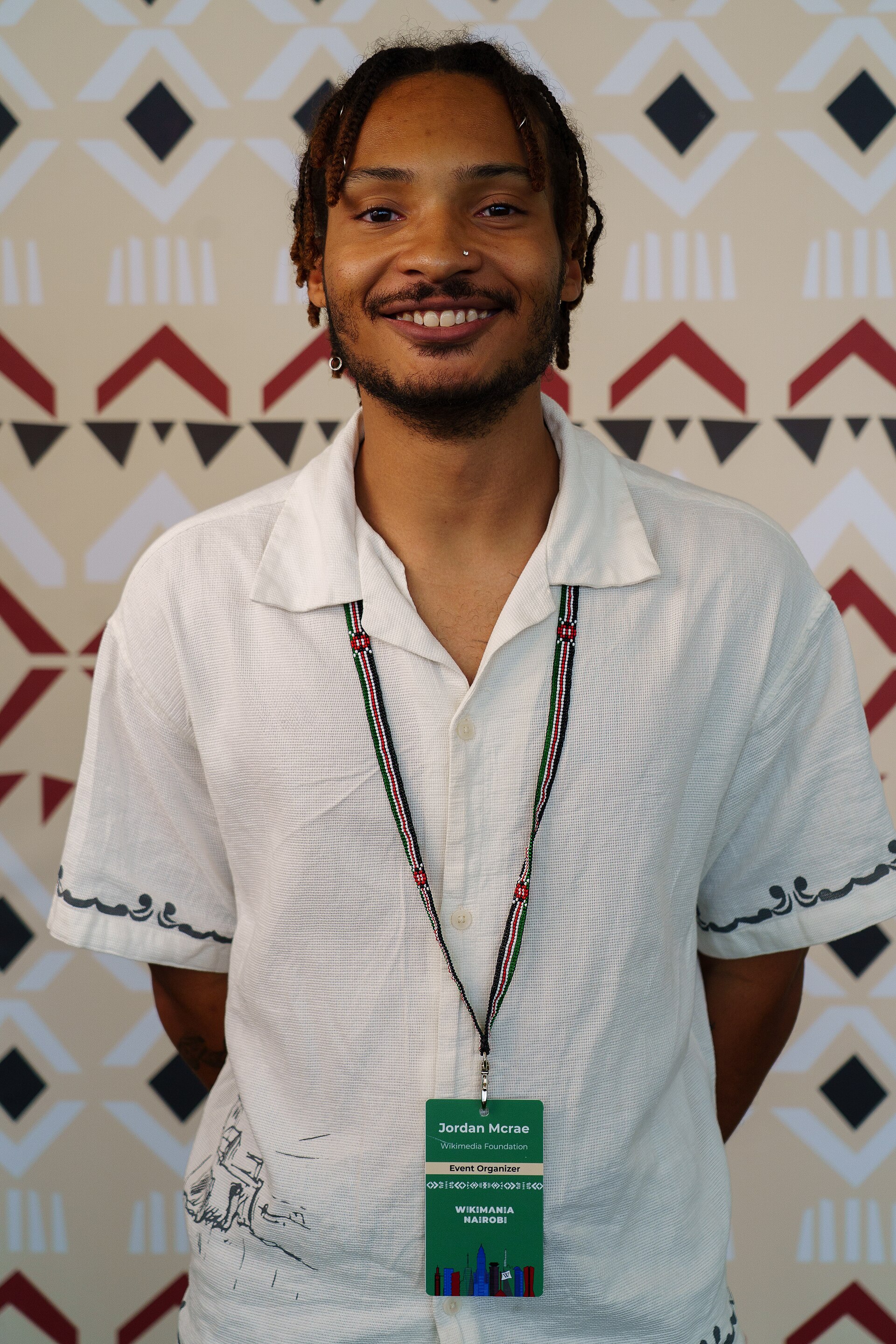 Jordan McRae portrait at Wikimania 2025 WikiPortraits Studio